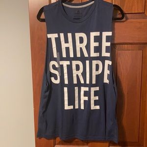 Mens Navy Adidas Muscle Tank